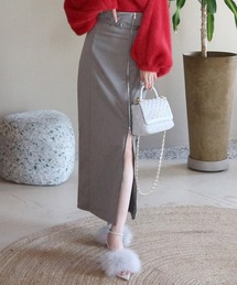 ハイウエストダブルZIPタイトスカート