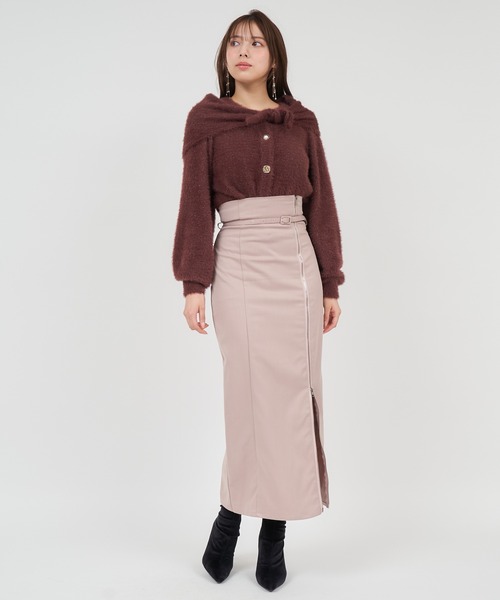 ROYAL PARTY（ロイヤルパーティー）の「ハイウエストダブルZIPタイトスカート（スカート・レディース・ピンク/ブラック/グレー・FREE）」の15枚目の写真