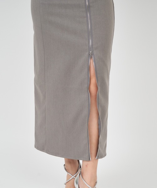 ROYAL PARTY（ロイヤルパーティー）の「ハイウエストダブルZIPタイトスカート（スカート・レディース・ピンク/ブラック/グレー・FREE）」の8枚目の写真