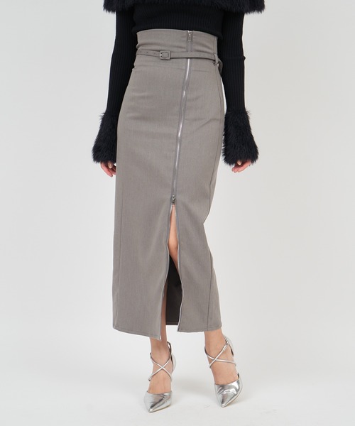 ROYAL PARTY（ロイヤルパーティー）の「ハイウエストダブルZIPタイトスカート（スカート・レディース・ピンク/ブラック/グレー・FREE）」の11枚目の写真