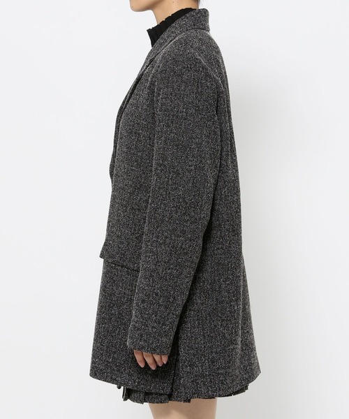 HARE（ハレ）の「2Pミドルジャケット＊アシメプリーツショートパンツ(HARE)（セットアップ・レディース・ブラック/オフホワイト・FREE）」の21枚目の写真