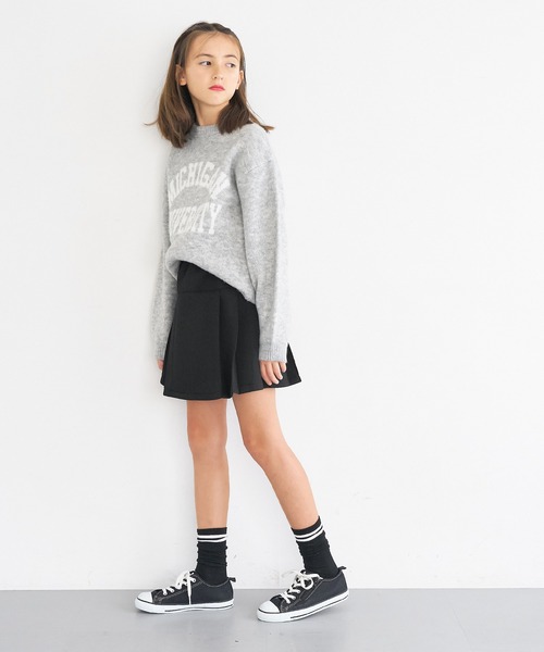 ☆【THE COCO】☆ゴルフ スウェットシャツ&スカートセッ.ト☆ キッズ ハリ感ソフトスウェット脇プリーツスカート(スカート
