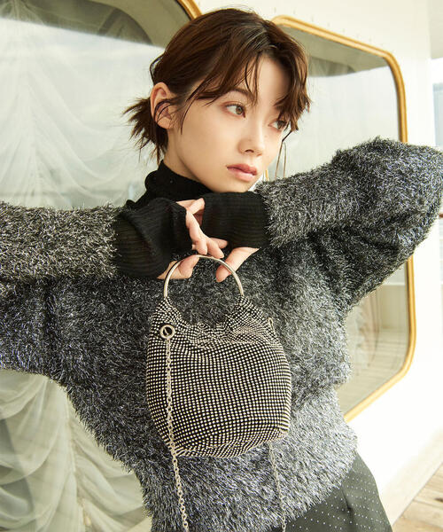 NATURAL BEAUTY BASIC（ナチュラルビューティーベーシック）の「◇ラメシャギーニット（ニット/セーター・レディース・ピンク/ベージュ/チャコールグレー・FREE）」の21枚目の写真