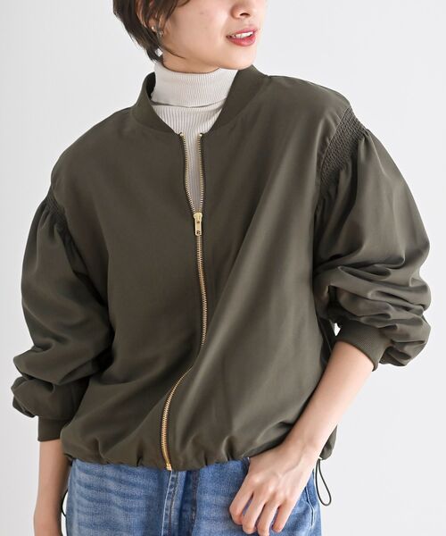 rps（アールピーエス）の「袖シャーリングＭＡ－１（MA-1・レディース・ブラック/グレー/カーキ・フリー）」の3枚目の写真