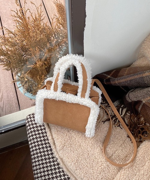 Mignonjour（ミニョンジュール）の「Mignonjour/ムートン風2wayバッグ M2590（ハンドバッグ・レディース・ブラウン・FREE）」の3枚目の写真