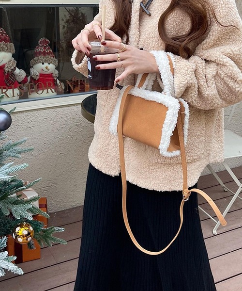 Mignonjour（ミニョンジュール）の「Mignonjour/ムートン風2wayバッグ M2590（ハンドバッグ・レディース・ブラウン・FREE）」の5枚目の写真