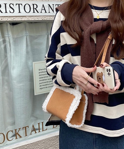 Mignonjour（ミニョンジュール）の「Mignonjour/ムートン風2wayバッグ M2590（ハンドバッグ・レディース・ブラウン・FREE）」の6枚目の写真