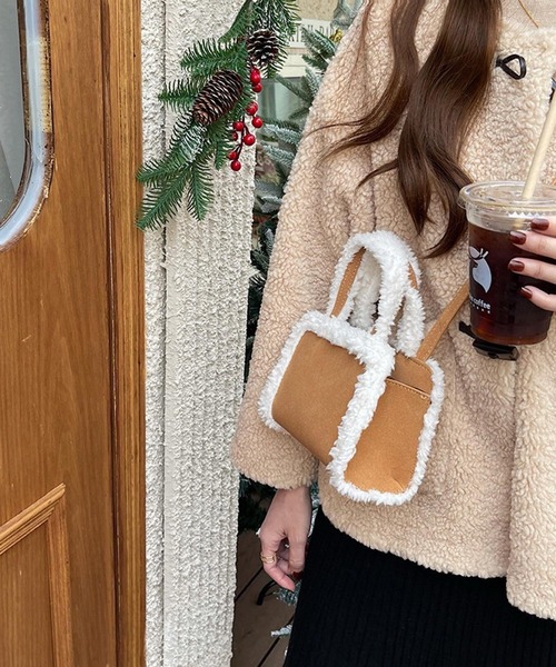 Mignonjour（ミニョンジュール）の「Mignonjour/ムートン風2wayバッグ M2590（ハンドバッグ・レディース・ブラウン・FREE）」の7枚目の写真