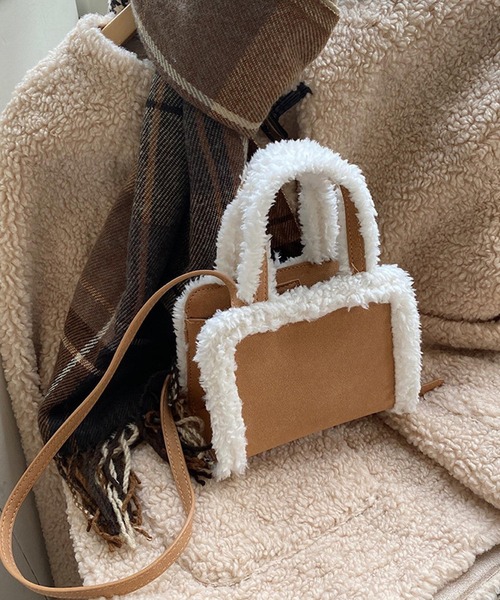 Mignonjour（ミニョンジュール）の「Mignonjour/ムートン風2wayバッグ M2590（ハンドバッグ・レディース・ブラウン・FREE）」の8枚目の写真