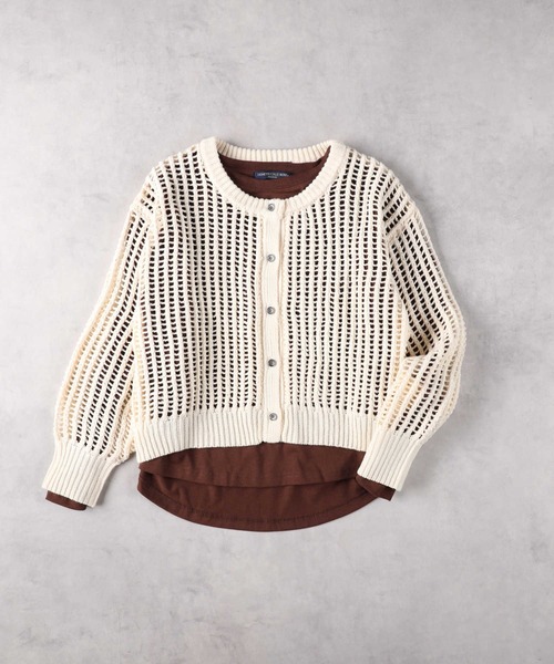 Right-on（ライトオン）の「【HONEYSUCKLE ROSE】スパンコールカーデレイヤード（アンサンブル・レディース・ダークグレー/オフホワイト・M/L/XL/S）」の9枚目の写真