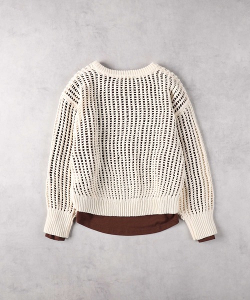 Right-on（ライトオン）の「【HONEYSUCKLE ROSE】スパンコールカーデレイヤード（アンサンブル・レディース・ダークグレー/オフホワイト・M/L/XL/S）」の10枚目の写真