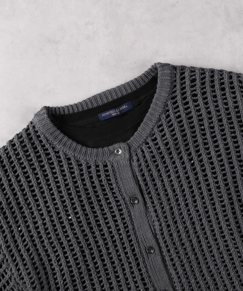 Right-on（ライトオン）の「【HONEYSUCKLE ROSE】スパンコールカーデレイヤード（アンサンブル・レディース・ダークグレー/オフホワイト・M/L/XL/S）」の16枚目の写真