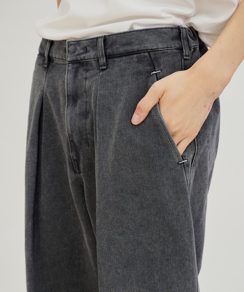 STUDIOUS（ステュディオス）の「【PUBLIC TOKYO/パブリックトウキョウ】エバークリースデニムワイドパンツ（デニムパンツ・メンズ・インディゴブルー/ブラック・1/2）」の14枚目の写真