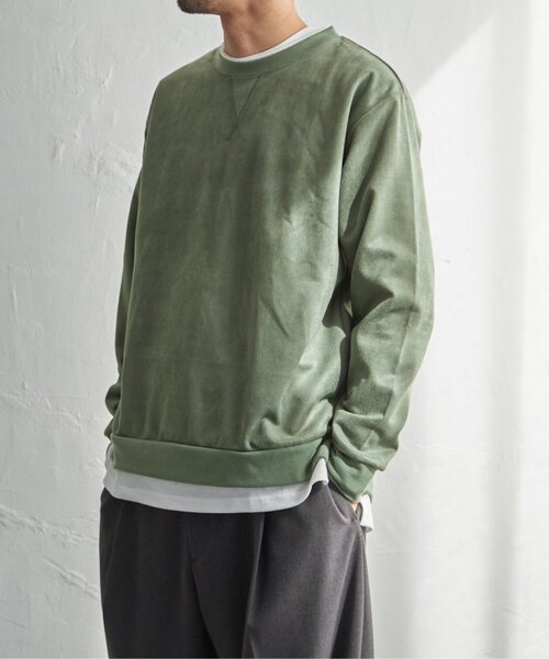 ikka(イッカ)の「GOKU楽 フェイクスエードレイヤード(スウェット・メンズ・チャコールグレー/ブルー/パープル/ライトグレー/グリーン・M/L/XL/S)」の4枚目の写真