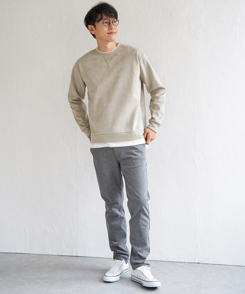 ikka(イッカ)の「GOKU楽 フェイクスエードレイヤード(スウェット・メンズ・チャコールグレー/ブルー/パープル/ライトグレー/グリーン・M/L/XL/S)」の19枚目の写真