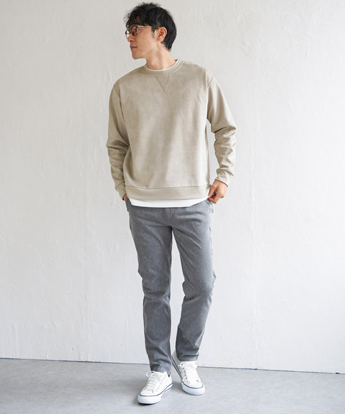 ikka(イッカ)の「GOKU楽 フェイクスエードレイヤード(スウェット・メンズ・チャコールグレー/ブルー/パープル/ライトグレー/グリーン・M/L/XL/S)」の20枚目の写真