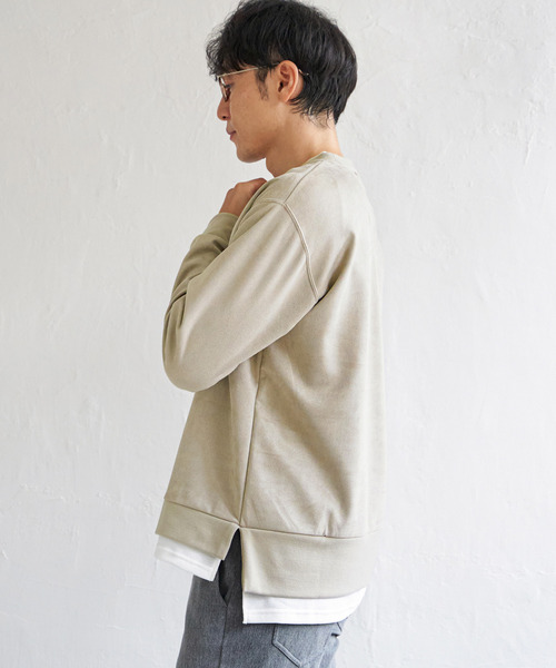 ikka(イッカ)の「GOKU楽 フェイクスエードレイヤード(スウェット・メンズ・チャコールグレー/ブルー/パープル/ライトグレー/グリーン・M/L/XL/S)」の22枚目の写真