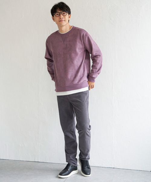 ikka(イッカ)の「GOKU楽 フェイクスエードレイヤード(スウェット・メンズ・チャコールグレー/ブルー/パープル/ライトグレー/グリーン・M/L/XL/S)」の18枚目の写真