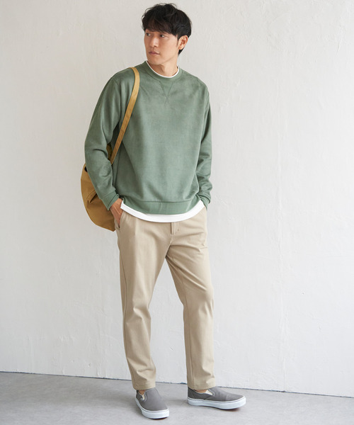 ikka(イッカ)の「GOKU楽 フェイクスエードレイヤード(スウェット・メンズ・チャコールグレー/ブルー/パープル/ライトグレー/グリーン・M/L/XL/S)」の14枚目の写真