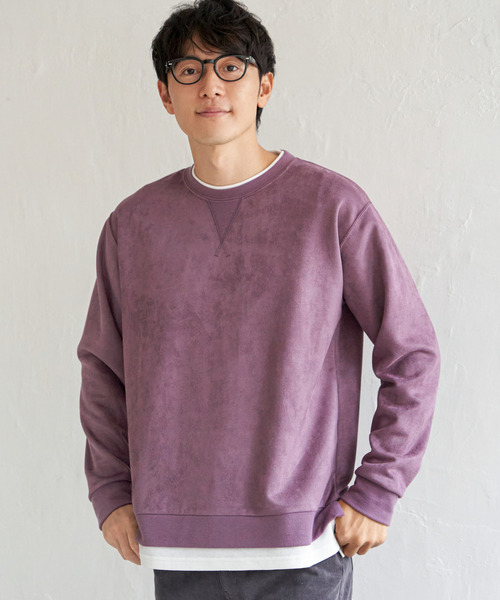 ikka(イッカ)の「GOKU楽 フェイクスエードレイヤード(スウェット・メンズ・チャコールグレー/ブルー/パープル/ライトグレー/グリーン・M/L/XL/S)」の9枚目の写真