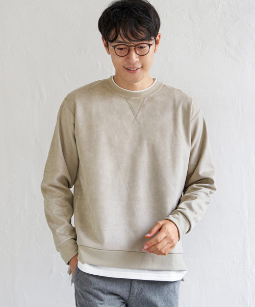 ikka(イッカ)の「GOKU楽 フェイクスエードレイヤード(スウェット・メンズ・チャコールグレー/ブルー/パープル/ライトグレー/グリーン・M/L/XL/S)」の10枚目の写真