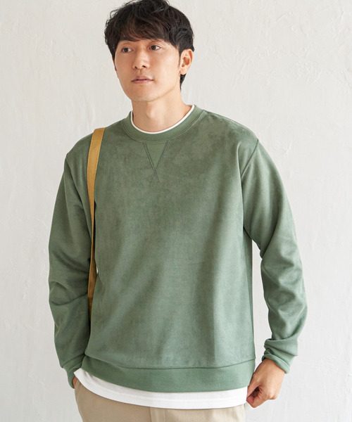 ikka(イッカ)の「GOKU楽 フェイクスエードレイヤード(スウェット・メンズ・チャコールグレー/ブルー/パープル/ライトグレー/グリーン・M/L/XL/S)」の7枚目の写真