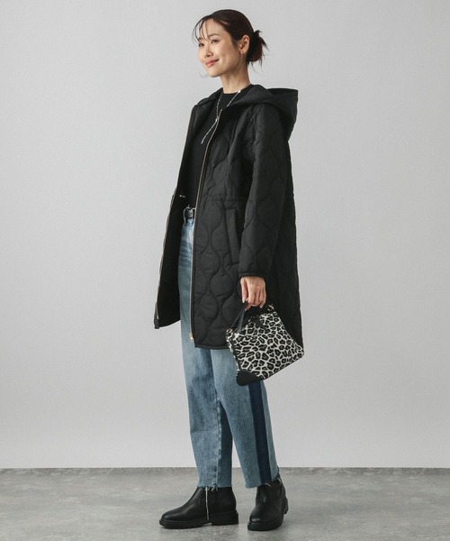 GLOBAL WORK（グローバルワーク）の「ウツクシルエットライトウォームキルトコート/115513（その他アウター・レディース・カーキ/ブラック・MEDIUM/LARGE）」の4枚目の写真