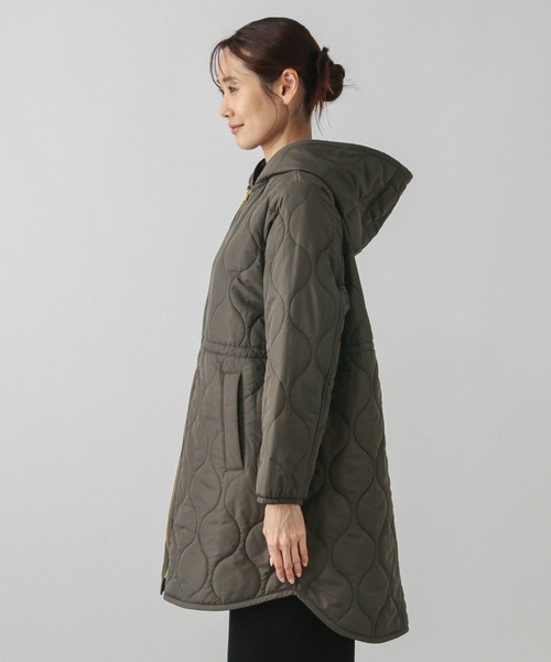 GLOBAL WORK（グローバルワーク）の「ウツクシルエットライトウォームキルトコート/115513（その他アウター・レディース・カーキ/ブラック・MEDIUM/LARGE）」の12枚目の写真