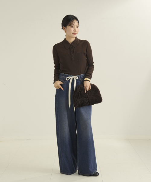 plage（プラージュ）の「WOOL ポロニットシャツ（ニット/セーター