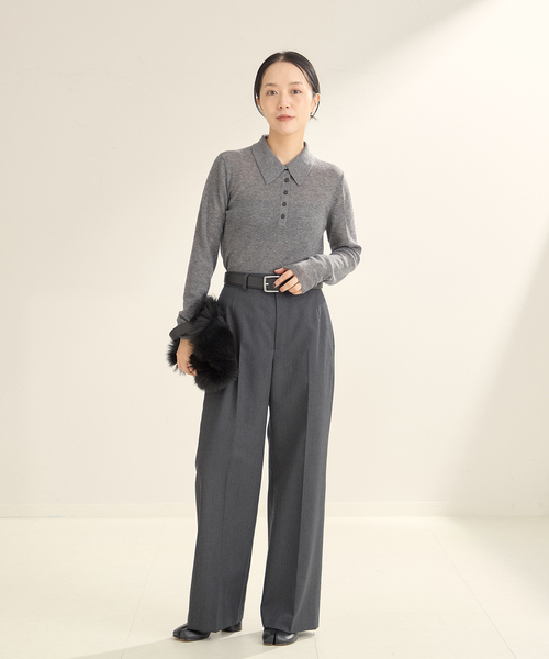 plage WOOLポロニットシャツ