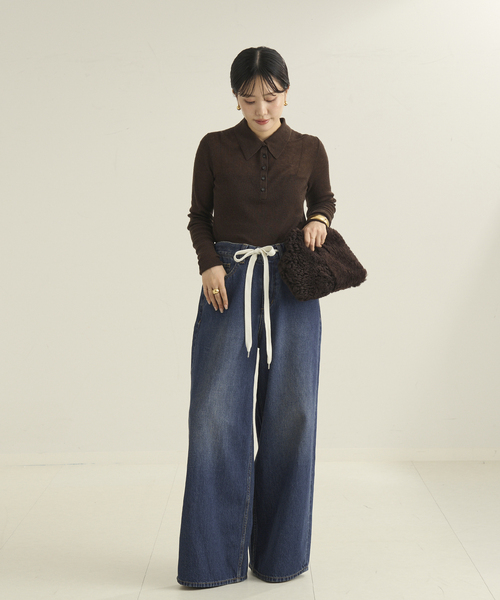 plage（プラージュ）の「WOOL ポロニットシャツ（ニット/セーター