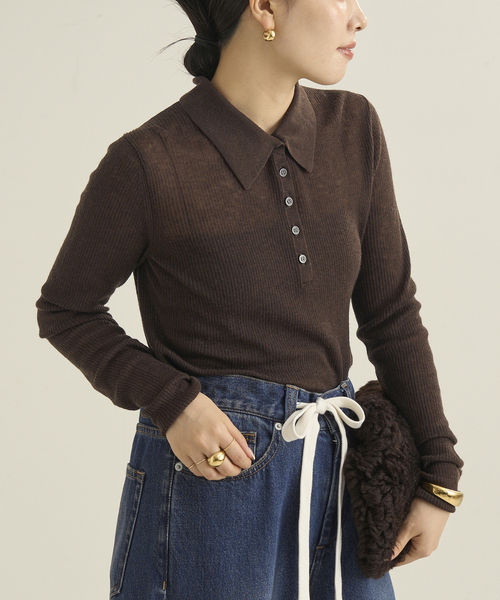 plage（プラージュ）の「WOOL ポロニットシャツ（ニット/セーター