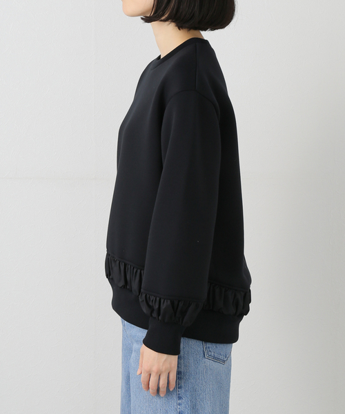 La TOTALITE(ラトータリテ)の「【MARECHAL TERRE/マルシャルテル】ギャザーデザインプルオーバー(Tシャツ/カットソー・レディース・ライトグレー/ブラック・FREE)」の6枚目の写真