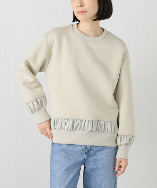 La TOTALITE(ラトータリテ)の「【MARECHAL TERRE/マルシャルテル】ギャザーデザインプルオーバー(Tシャツ/カットソー・レディース・ライトグレー/ブラック・FREE)」の18枚目の写真