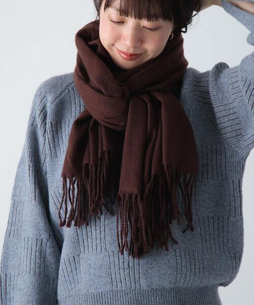 URBAN RESEARCH Sonny Label（アーバンリサーチサニーレーベル）の「カシミヤタッチストール（ストール/ショール・レディース・ブラック/ブラウン/ピンク・ONE）」の2枚目の写真