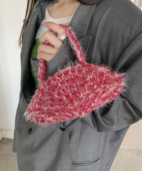 Vipoa(ヴィポア)の「shaggy mini hand bag(ハンドバッグ・レディース・ライトブルー/チャコールグレー/ブルー/ブラック/ホワイト/グリーン/ライトグリーン/イエロー/オレンジ/パープル/レッド・FREE)」の17枚目の写真