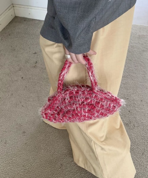Vipoa(ヴィポア)の「shaggy mini hand bag(ハンドバッグ・レディース・ライトブルー/チャコールグレー/ブルー/ブラック/ホワイト/グリーン/ライトグリーン/イエロー/オレンジ/パープル/レッド・FREE)」の16枚目の写真