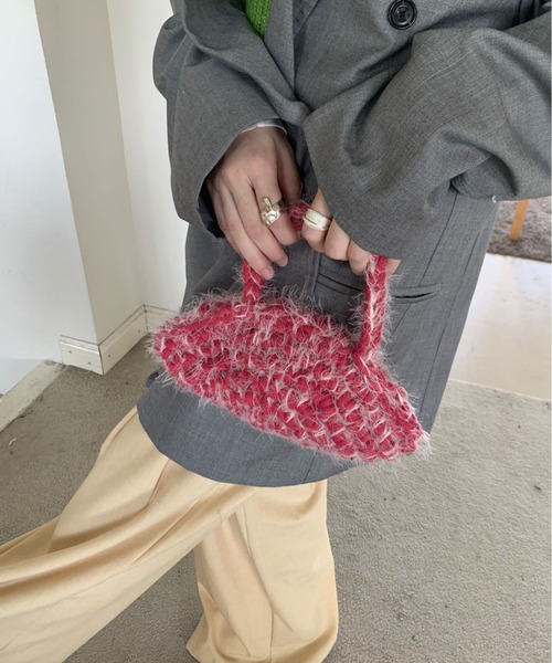 Vipoa(ヴィポア)の「shaggy mini hand bag(ハンドバッグ・レディース・ライトブルー/チャコールグレー/ブルー/ブラック/ホワイト/グリーン/ライトグリーン/イエロー/オレンジ/パープル/レッド・FREE)」の15枚目の写真