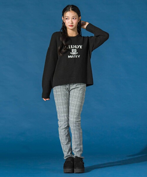 ZIDDY（ジディ）の「ロゴジャガードニット(130~160cm)（ニット/セーター・キッズ・ブラック/オフホワイト・140cm/130cm/150cm/FREE）」の4枚目の写真