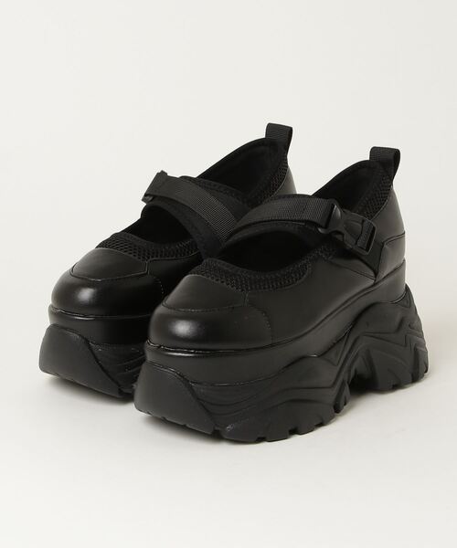 LOVEHUNTER(ラブハンター)の「LOVE HUNTER/9.5cm 超厚底 スタイルアップ メリージェーンスニーカー(1901)(スニーカー・レディース・ホワイト/ブラック・LL/S/M/L)」の5枚目の写真