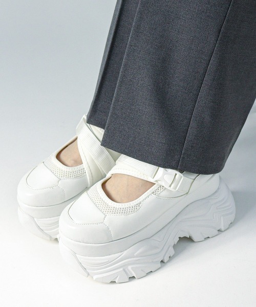 LOVEHUNTER(ラブハンター)の「LOVE HUNTER/9.5cm 超厚底 スタイルアップ メリージェーンスニーカー(1901)(スニーカー・レディース・ホワイト/ブラック・LL/S/M/L)」の13枚目の写真