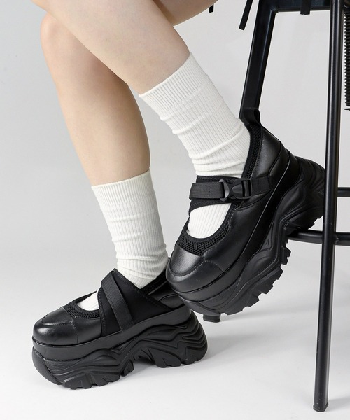 LOVEHUNTER(ラブハンター)の「LOVE HUNTER/9.5cm 超厚底 スタイルアップ メリージェーンスニーカー(1901)(スニーカー・レディース・ホワイト/ブラック・LL/S/M/L)」の11枚目の写真