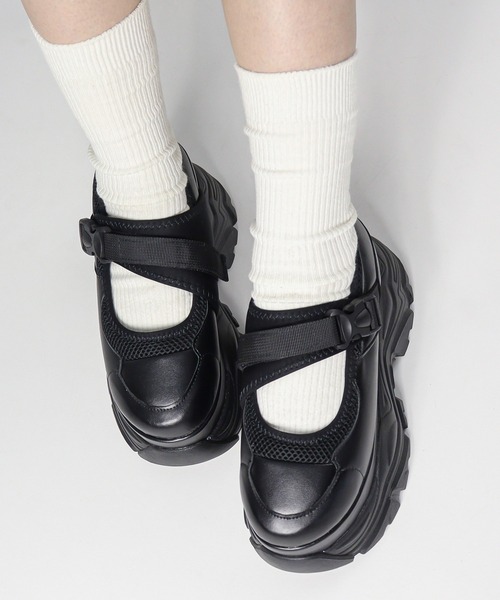 LOVEHUNTER(ラブハンター)の「LOVE HUNTER/9.5cm 超厚底 スタイルアップ メリージェーンスニーカー(1901)(スニーカー・レディース・ホワイト/ブラック・LL/S/M/L)」の10枚目の写真