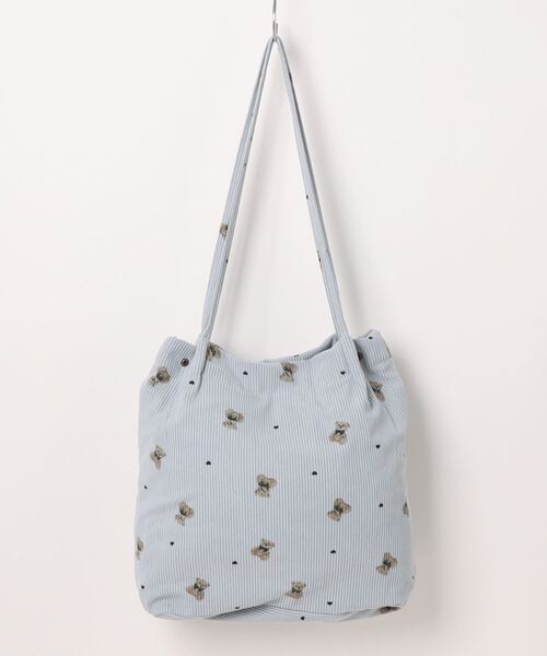 Mignonjour（ミニョンジュール）の「Mignonjour/くまコーデュロイトートバッグ M2596（トートバッグ・レディース・ベージュ/ホワイト/ブルー/ピンク・FREE）」の8枚目の写真