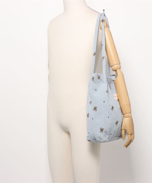 Mignonjour（ミニョンジュール）の「Mignonjour/くまコーデュロイトートバッグ M2596（トートバッグ・レディース・ベージュ/ホワイト/ブルー/ピンク・FREE）」の5枚目の写真