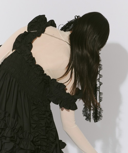 PERNA(ペルナ)の「フリルテイルヘッドドレス(カチューシャ・レディース・ブラック・FREE)」の9枚目の写真