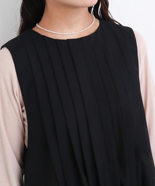 l'atelier du savon（アトリエドサボン）の「_TRプリーツタックノースリワンピース（ワンピース・レディース・ブラック/グレー・FREE）」の16枚目の写真