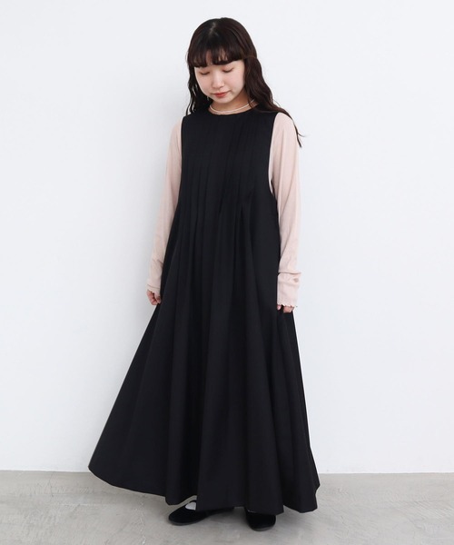 TRプリーツタックノースリワンピース（ワンピース）｜l'atelier du