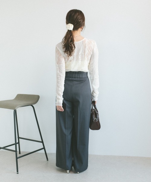 ジップワイドスラックス selleglant｜セレグランテ】SIDE ZIP WIDE SLACKS PANTS/サイド