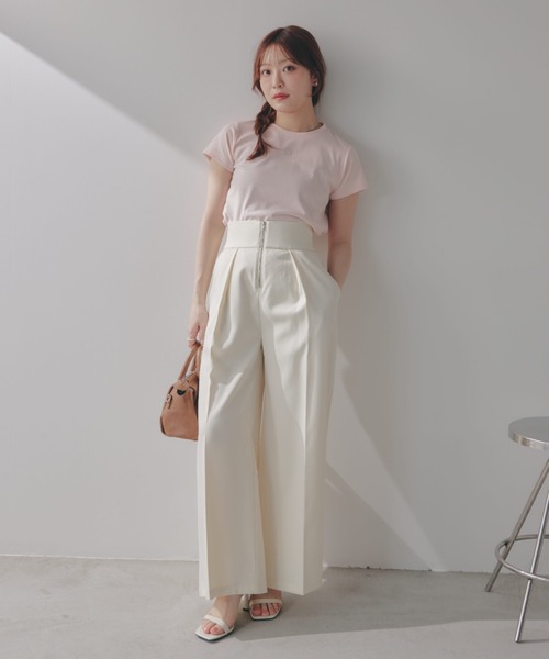 ＊美品＊エラ♡ワイドパンツ　スカラップ GeeRA パンツ 「接触冷感」夏にぴったり。上品見えカットジョー